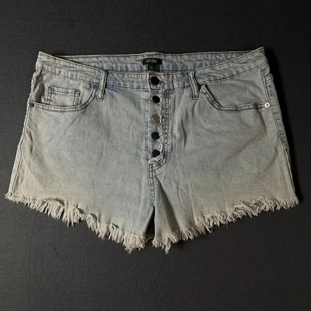 Wild Fable 5 Button Jean Shorts Size 18 - Picture 1 of 8